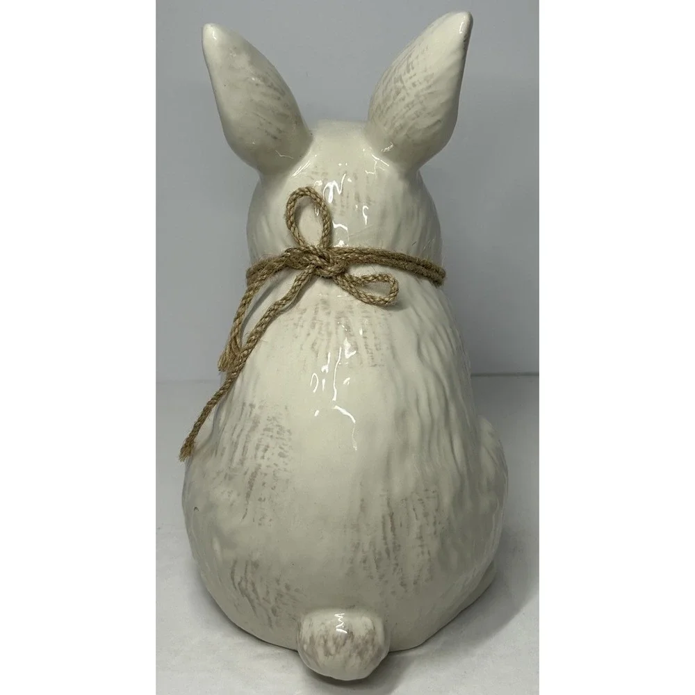 Rabbit‎ Figurine Ceramic White 8.5